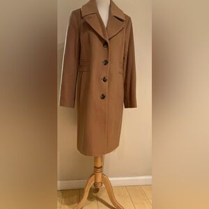 Anne Klein Cashmere Wool Blend Camel Colored 3/4  Coat